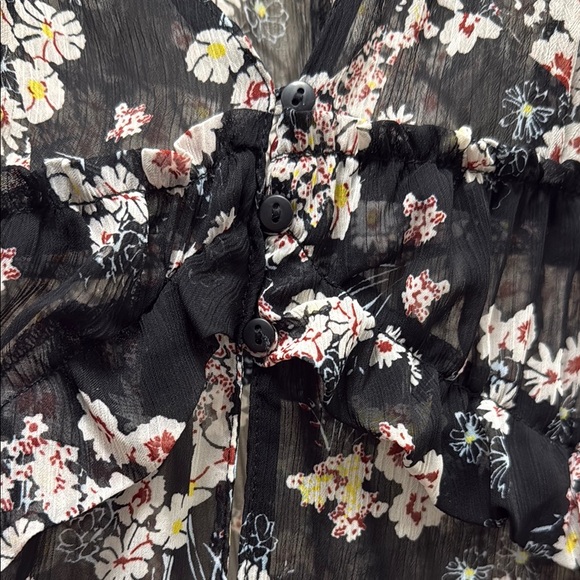 Zara Floral Lace Maxi Dress. Top buttons bottom open. Bathing suit cover up L - Picture 6 of 9